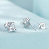 S925 Sterling Silver Platinum-plated Cute Bear Zircon Earrings(SCE1764)