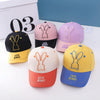 C0477 Cartoon Long-Eared Rabbit Pattern Baby Baseball Hat Children Peaked Cap, Size: 50cm Adjustable(Rice Top Orange Brim)