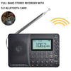 K-603 Portable FM / AM / SW Full Band Stereo Radio, Support BT & TF Card (Black)
