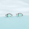 SCE1540 Sterling Silver S925 Opal Hollow Devil Eye Stud Earrings
