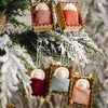 Christmas Celebration Supplies Wooden Box Small Doll Pendant Children Gift Small Doll Pendant Tree Pendant(Orange)