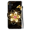 For Samsung Galaxy A15 Crystal Texture Colored Drawing Leather Phone Case(Gold Flower)