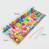 HBE-0729 7 in 1 Numbers Cognition Wooden Building Blocks Magnetic Fishing Educational Toy For Children(Math Board)