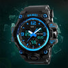 SKMEI 1155B Multifunctional Men Outdoor Sports Noctilucent Waterproof Large Dial Wrist Watch(Blue)