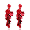 Long Exaggerated Fabric Art Handmade Petal Earrings, Color: E1910-1 8 Long Models