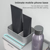 Free Punching Toothbrush Holder Set Bathroom Shelf, Style:2 Cups(Gray)