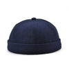 G12788 Iron Mark Street Melon Skullcap Retro Flanged Landlord Hat without Eaves, Size: 58cm(Dark Blue)