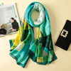 Women Flowers Elegant Imitated Silk Fabric Shawl Sunscreen Beach Scarf, Size: 90x180cm