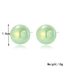 E2209-10 Green Round Beads Stud Earrings Jewelry