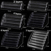2 Layers Acrylic Nail Polish Display Rack Transparent Ladder Stand Cosmetic Essential Oil Bottle Holder