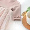 Winter Girls Patchwork Five-pointed Star Mesh Long-sleeved Dress, Kid Size:110cm(Chocolate)