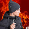 USB Electric Heating Outdoor Windproof And Warm Knitted Hat, Size: 24x24cm(Red)
