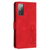 For Samsung Galaxy S20 FE Tulips Embossed Leather Phone Case with Lanyard(Red)