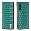 For Samsung Galaxy A56 5G Diamond Lattice Magnetic Leather Flip Phone Case(Green)