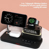 CO9 15W 5 in 1 Multifunctional Wireless Charger Bedside Clock Lamp(Black)