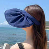 Black Gelatin Shell Shape Cap Dual-Use Headband Sunshade Hat Sunscreen Outdoor Sun Visor Hat, Size: M (56-58cm)(Navy)