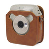 Full Body Camera PU Leather Case Bag with Strap for Fujifilm Instax Square SQ20(Brown)