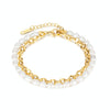 OPK 1263 Double Layer Stacked Stainless Steel Pearl Bracelet