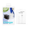45W PD25W + 2 x QC3.0 USB Multi Port Charger with USB to 8 Pin Cable, UK Plug(Black)