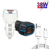 38W PD20W + QC3.0 USB Car Charger with USB to Micro USB Data Cable, Length: 1m(Black)