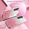 For Samsung Galaxy S23 5G Gradient Glitter Flower All-inclusive Phone Case(Pink)