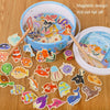 Wooden Magnetic Children Marine Fishing Puzzle Toys, Style: Barrel 28 Fish