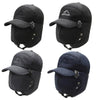 Men Winter Warm Hat Outdoor Biking Cold-Proof Ear Protection Cap With Detachable Mask, Size: Free Size(Black + White Embroidery)
