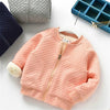 Autumn and Winter Boys and Girls Plus Velvet Thick Lambs Casual Jacket Warm Top, Height:90cm(Pink)