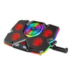 CoolCold  Five Fans 2 USB Ports Laptop Cooler Gaming Notebook Cool Stand,Version: Touch Symphony Red