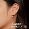 MSE031 Sterling Silver 925 White Gold Plated Zircon Light Luxury Style Moissanite Earrings