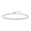 BSB097 S925 Sterling Silver White Gold Plated Pop Zirconia Bracelet