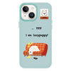 For iPhone 15 Skin Feeling Jelly TPU Hybrid PC Phone Case(Little Lazy Dog ??Light Green)