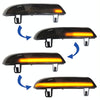 2pcs For Volkswagen Golf 5 MK5 2003-2008 Car Dynamic LED Turn Signal Light Rearview Mirror Flasher Water Blinker (Transparent Black)