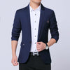 Men Casual Suit Self-cultivation Business Blazer, Size: XXL(Navy)