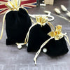 Velvet Bag Jewelry Storage Bag Christmas New Year Holiday Blessing Bag, Size:12x15cm(Black)