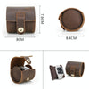Contacts Family CF1125 Single Watch Position Crazy Horse Leather Watch Box Round Watch Storage Box(Coffee)