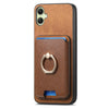 For Samsung Galaxy XCover 7 Retro Cross Leather Ring Vertical Insert Card Bag MagSafe Phone Case(Brown)