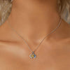 S925 Sterling Silver Platinum Plated Sun Moon and Stars Necklace(BSN381)
