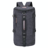 Outdoor Travel Man Canvas Double Shoulder Backpack Student Schoolbag(Black)