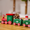 Christmas Decoration Wooden Train Kindergarten Christmas Festival Gift(Green 4 Section)