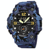 SKMEI 1965 Stainless Steel Buckle PU Strap Waterproof Electronic Watch(Blue Camouflage)