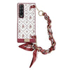 For Samsung Galaxy Z Fold3 5G Luck Flower Pattern TPU Phone Case With Strap(Red)