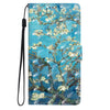 For Samsung Galaxy A36 5G 3D Pattern Leather Phone Case(Blue Base Apricot Flower)