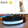 USB Rechargeable LED Dog Collar, White, S (35-40cm)