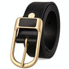 Dandali 120cm Mens Rubberized Pin Buckle Belt Casual Alloy Buckle Belt, Style: Gold Leather Pin Buckle(Black)