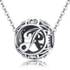 S925 Sterling Silver 26 English Letter Beads DIY Bracelet Necklace Accessories, Style:J