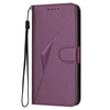 For Samsung Galaxy A36 5G Triangle Pattern Buckle Clasp Leather Phone Case(Dark Purple)