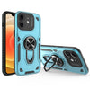 For iPhone 12 Metal Rotating Bracket TPU + PC Magnetic Phone Case(Bright Blue)