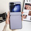 For Samsung Galaxy Z Flip5 Integrated Magnetic Axis Solid Color Leather Texture Phone Case(Purple)