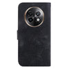 For Realme 13+ Global Lily Embossed Leather Phone Case(Black)
